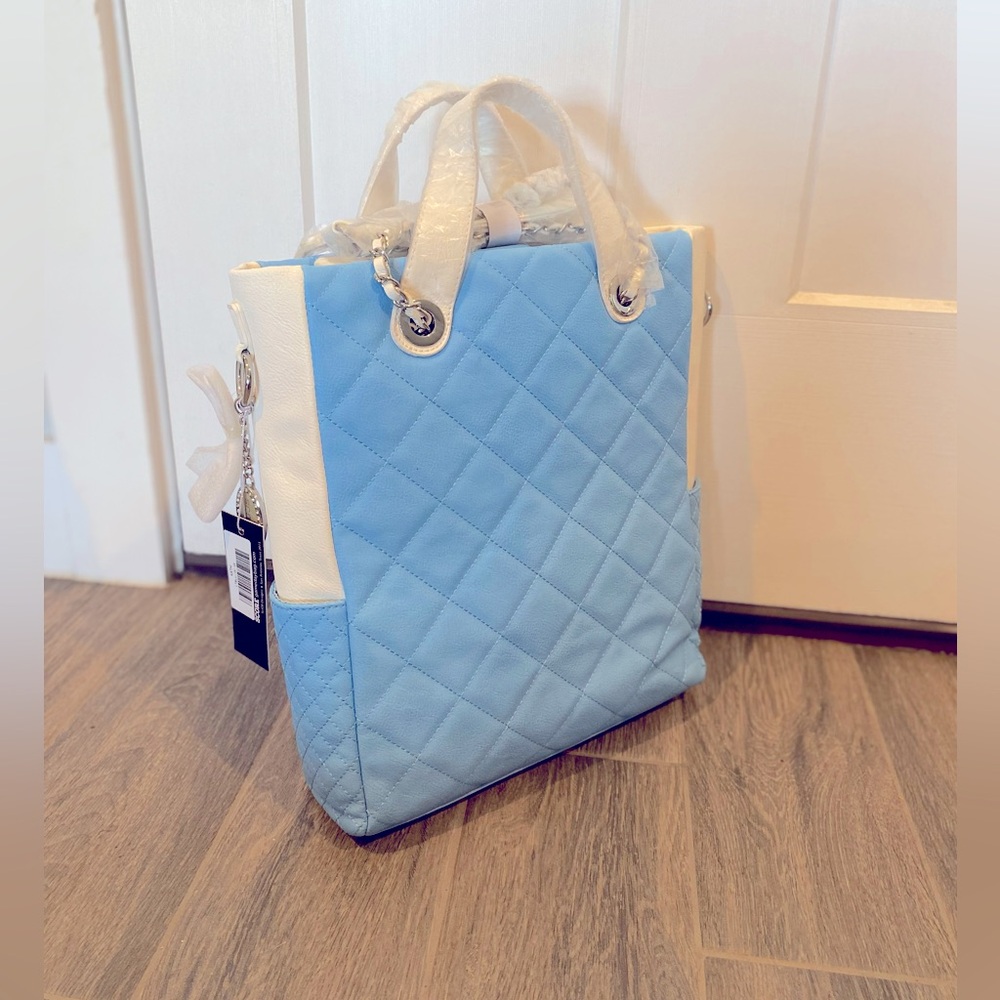 SCORE Kathi Travel Tote for Business, Work, or School Quilted Shoulder Bag NWT 🩵